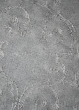 Тюль лен з вышивкой