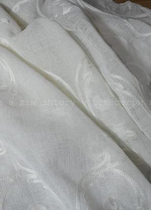 Тюль лен з вышивкой