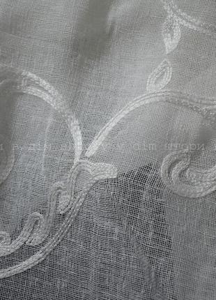 Тюль лен з вышивкой