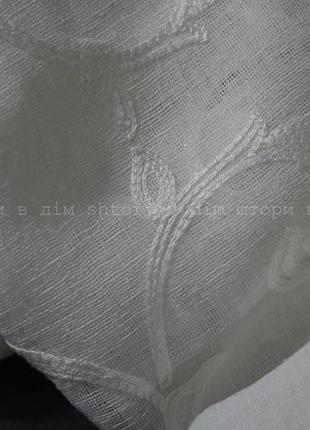 Тюль лен з вышивкой