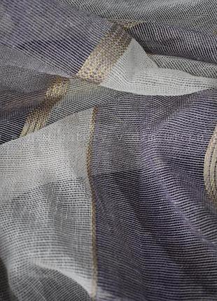 Тюль лен полосатый фиолетовый 1.4 +3м