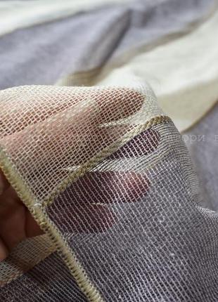 Тюль лен полосатый фиолетовый 1.4 +3м