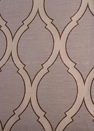 Штора бежевая с рисунком