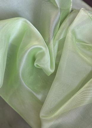 Тюль органза шелк салатовая