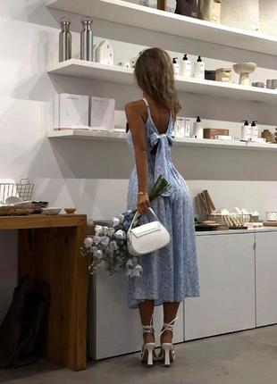 Ніжна та романтична сукня з відкритою спиною, завязується на бант 🎀3 фото