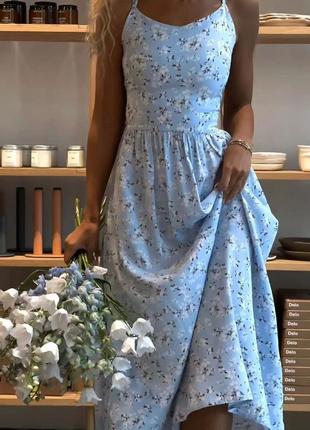 Ніжна та романтична сукня з відкритою спиною, завязується на бант 🎀5 фото