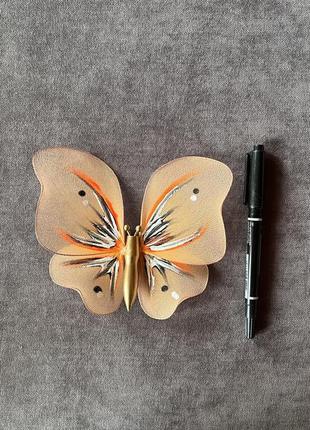 Декоративная бабочка для штор персиковая