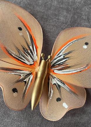 Декоративная бабочка для штор персиковая