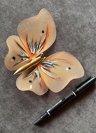 Декоративная бабочка для штор персиковая