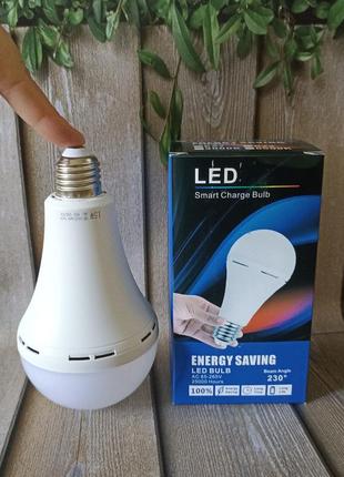 Светодиодная led лампа с аккумулятором автономная аварийная 12 w e27 лампочка с ...