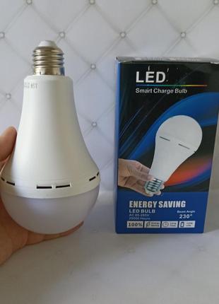 Светодиодная led лампа с аккумулятором автономная аварийная 12 w e27 лампочка с ...