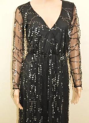 Шикарное вечернее платье в паетках lipsy