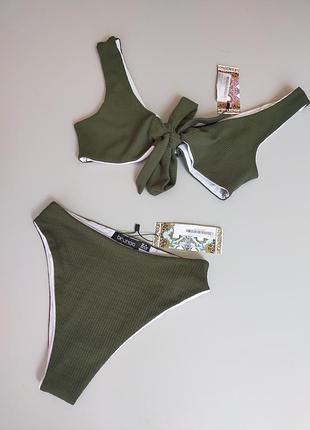 Boohoo купальник в рубчик