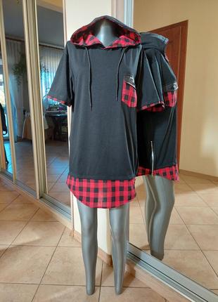 Віскозна з капюшоном сорочка 👕, туніка