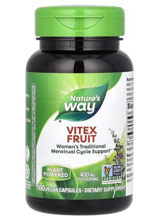 Вітекс nature's way vitex 400 mg для підтримки жіночого здоров'я 100 веганських капсул