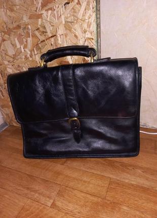 Шкіряний вінтажний портфель