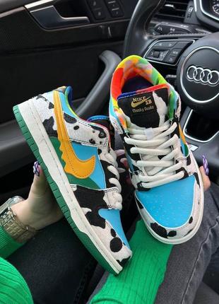 Жіночі кросівки в стилі nike sb dunk low найк данк / демісезонні / весняні, літні, осінні / шкіра, текстиль / чорні, білі, зелені