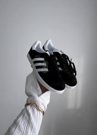 Кроссовки adidas gazelle black white4 фото