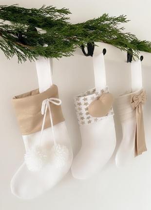 Новорічний рвздвяний носок для подарунків  сапожок декор ялинки дому10 фото