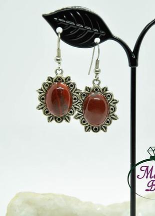 Серьги с яшмой. серьги яшма