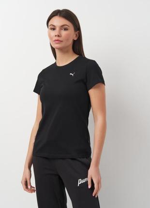 Футболка хлопковая женская puma ess small logo tee 58677651 s черная оригинал