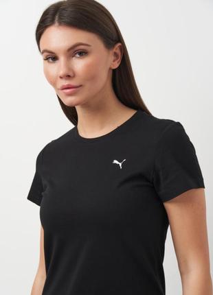 Футболка хлопковая женская puma ess small logo tee 58677651 s черная оригинал