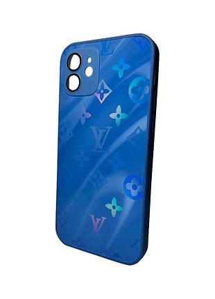 Чохол для смартфона ag glass gradient lv frame for apple iphone 12 navy blue