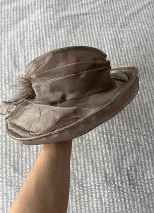 Шляпа в англійському стилі прозора з квітами дамська жіноча літня вінтаж купити ціна