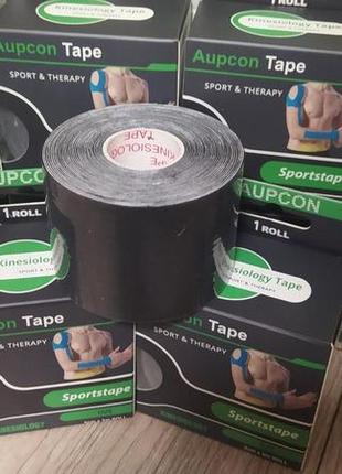 Кінезіо тейп kinesiology tape 5см х 5м черный індивідуальна упаковка2 фото