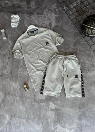 Літній чоловічий спортивний костюм комплект футболка і шорти adidas