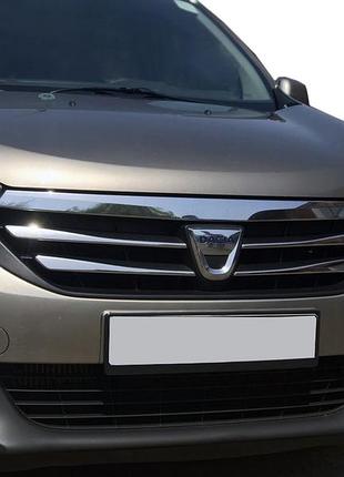 Накладки на решетку (2013-2015, 4 шт, нерж.) для dacia lodgy