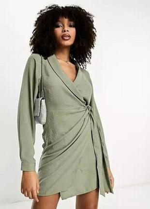 Платье стильное на запах asos хаки eu 52