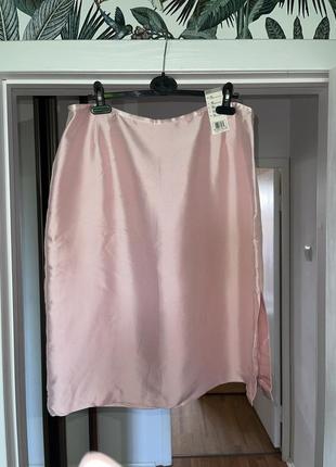 Шикарная юбка marks & spencer р 20/46 100% шелк