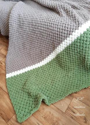 Плед из плюшевой пряжи "весенний"