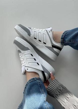 Женские кроссовки серого цвета adidas dropstep white grey2 фото