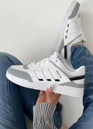 Женские кроссовки серого цвета adidas dropstep white grey8 фото