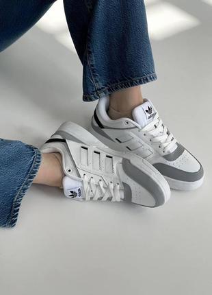 Женские кроссовки серого цвета adidas dropstep white grey4 фото