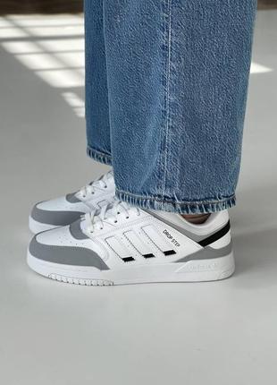 Женские кроссовки серого цвета adidas dropstep white grey9 фото