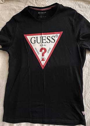Футболка чорна, футболка guess