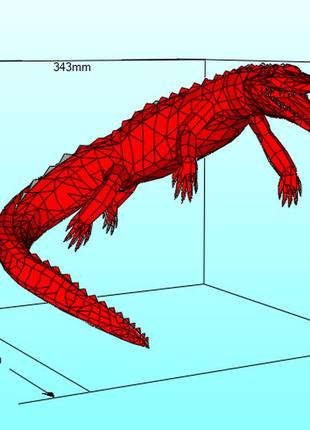 Paperkhan конструктор із картону алігатор крокодил рептилія пазл орігам papercraft фігура полігональна набір подарок сувенір антис