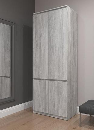 Шафа для одягу та взуття з фасадами без ручок r10, шафа спальня передпокій, книжкова шафа,шафи пенали,шафи розстібні сучасні бетон