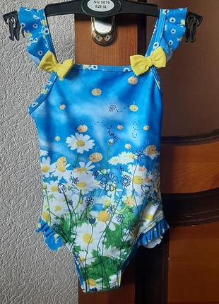 Купальник девочке 92 98 см 2 3 года голубой