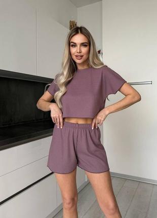 Женская пижама. женская женская женская пижама. комплект в рубчик