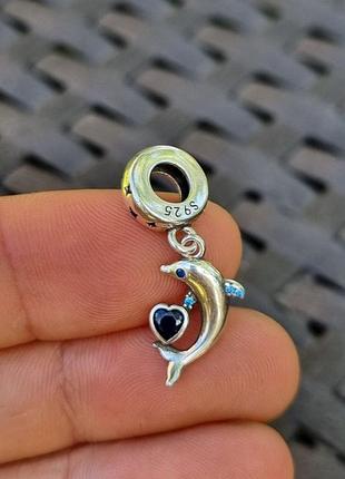 Серебряная бусина "дельфин" (s925)