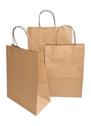 Крафт-пакет 320 х 420 мм (l), бурий, з ручками