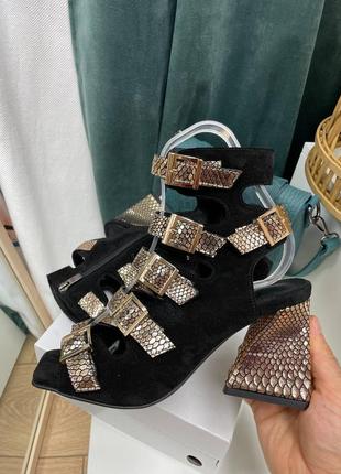 Босоножки женские из натуральной кожи и замши2 фото