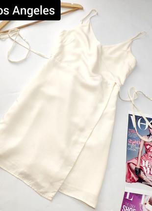 Сукня комбінація жіноча на запах молочного кольору від бренду los angeles atelier s