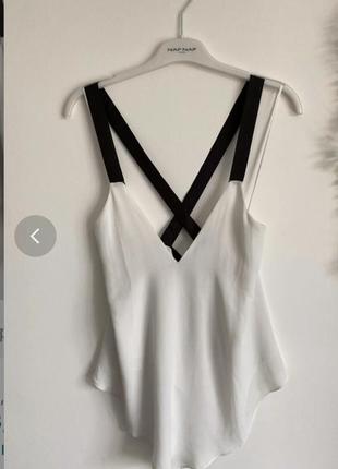 Стильная маечка zara с лентами шифоновая майка зара летняя блуза