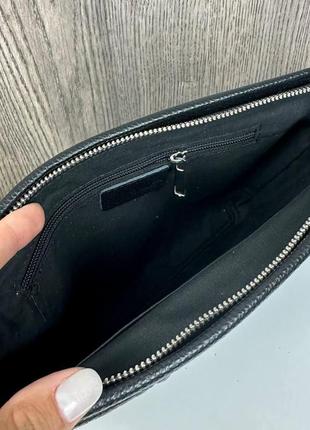 Великий чоловічий шкіряний клатч барсетка чорний рептилія. клатч сумка з натуральної шкіри