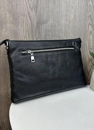 Великий чоловічий шкіряний клатч барсетка чорний рептилія. клатч сумка з натуральної шкіри